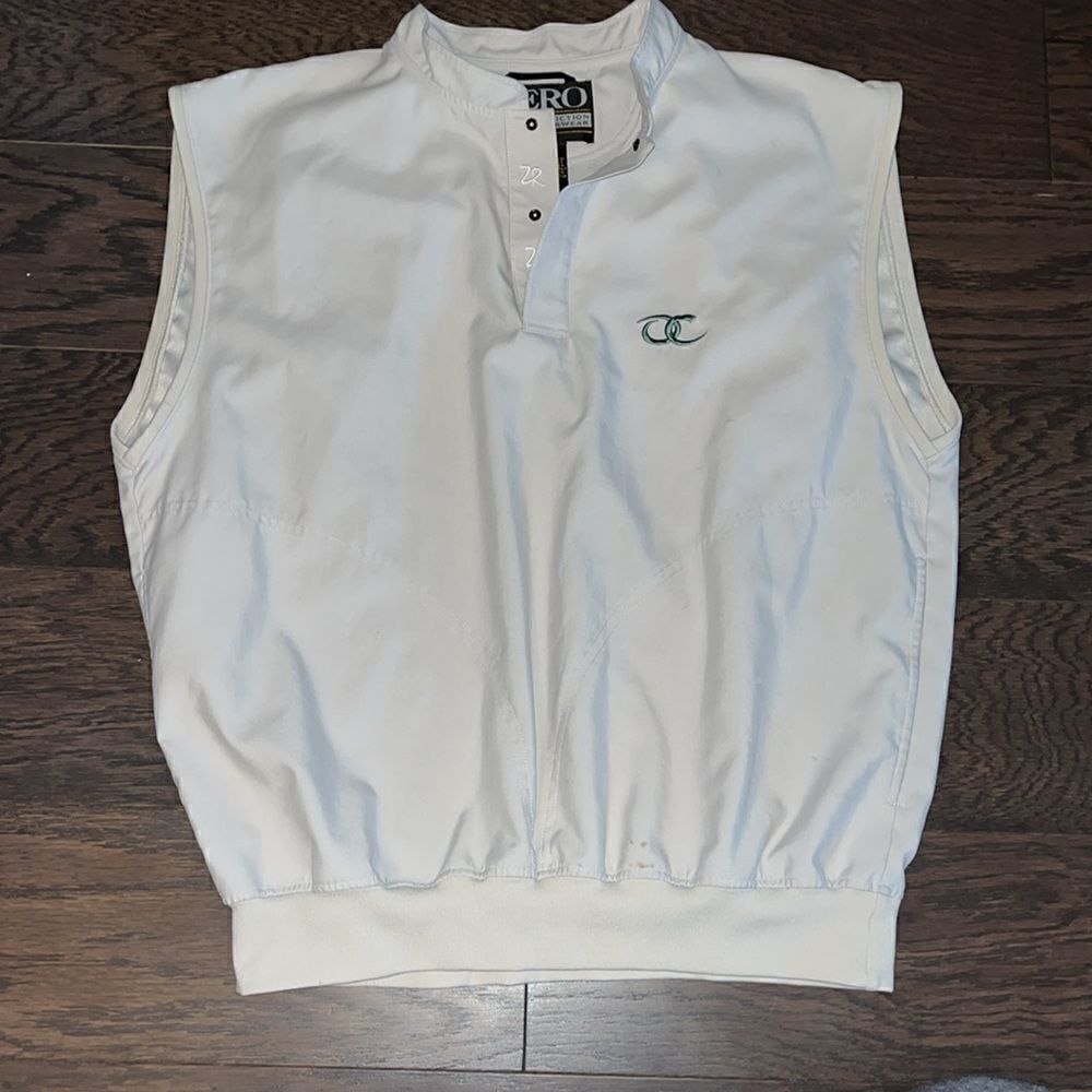 Zero Restriction beige stone  Old Chatham Golf Club wind golf vest top m 🏌️‍♂️